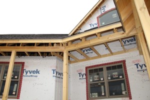 Timbers on Timber frame in Smithsburg, MD built by Mt. Tabor Builders
