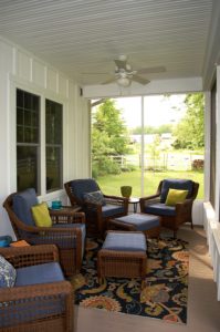 Screened porch on Hancock, MD home built by Mt. Tabor Builders