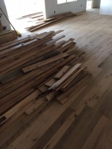 Reclaimed wood for floors in aging-in-place home in Clear Spring, MD