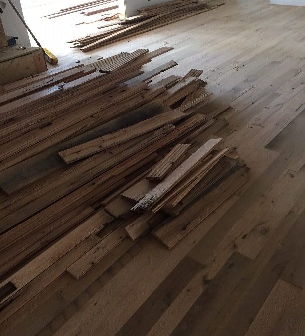 Reclaimed wood for floors in aging-in-place home in Clear Spring, MD