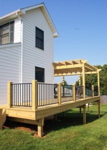 Custom deck with pergola by Mt. Tabor Builders of Clear Spring, MD on a Hagerstown, MD home