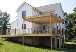 Custom deck with pergola by Mt. Tabor Builders of Clear Spring, MD on a Hagerstown, MD home