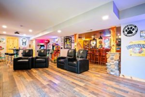 Mt. Tabor Builders of Clear Spring, MD finished this basement into a man cave in a Washington County MD home.