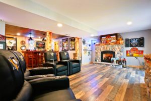 Mt. Tabor Builders of Clear Spring, MD finished this basement into a man cave in a Washington County MD home.