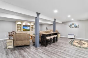 Basement renovation project by Mt. Tabor Builders of Clear Spring, MD