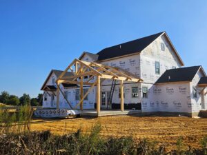 Timber frame custom home by Mt. Tabor Builders