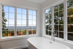 Bathroom with a view in custom major addition built by Mt. Tabor Builders