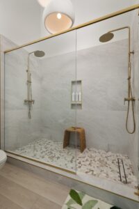 Mountain cabin shower built by Mt. Tabor Builders in Clear Spring, MD