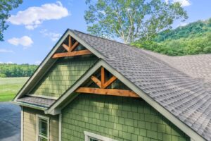 Timber frame house designed and built by Mt. Tabor Builders in Clear Spring, MD