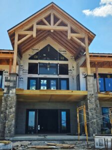 Timber frame custom home under construction by Mt. Tabor Builders in Clear Spring, MD