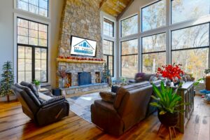 Timber frame custom home by Mt. Tabor Builders