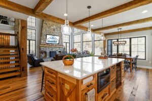 Timber frame custom home by Mt. Tabor Builders