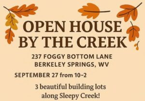Mt. Tabor Open House Sept 2025 for WV building lots for your dream home